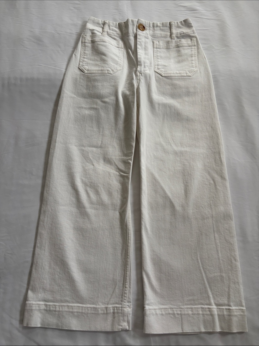 Maeve Colette Wide-Leg Ankle Jeans White Sz 27